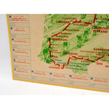 Vintage TOUR DE FRANCE 1967 "MIROIR SPRINT" MAP 18" Cycling Poster EPHEMERA Rare