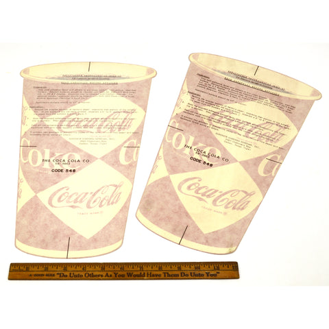 NOS! Vintage COCA-COLA SODA CUP DECAL Lot of 2 SELF-ADHESIVE STICKERS Code 548