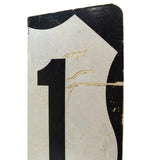 Vintage U.S. ROUTE 11 HIGHWAY ROAD SIGN Reflective BLACK & SILVER 24x24" Patina!