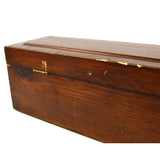 Antique CARPENTERS' TOOL BOX 33.5" Long HARDWOOD & BRASS CHEST Tiger Oak? c.19th