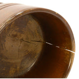 Vintage HUGE WOODEN MORTAR Large, 8" Solid Turned Wood PEDESTAL BOWL **Damaged**