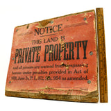 Vintage "NOTICE...PRIVATE PROPERTY" SIGN c.1939 L.B. Herr & Sons LANCASTER, PA.