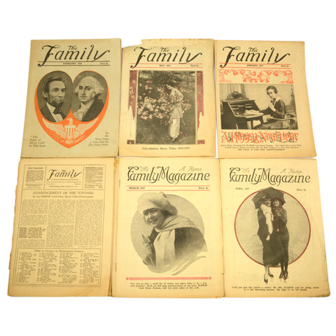 Antique "THE FAMILY" MAGAZINES Lot of 9 BACK-ISSUES 1916 & 1917 Springfield, OH