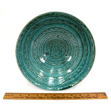 Ancient ISLAMIC WHEEL-THROWN GLAZED POTTERY BOWL Persian? TURQUOISE c.12th-17th