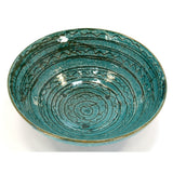 Ancient ISLAMIC WHEEL-THROWN GLAZED POTTERY BOWL Persian? TURQUOISE c.12th-17th