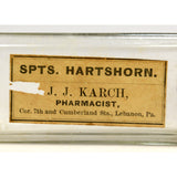 Antique MEDICINE BOTTLE "HARTSHORN" by PHARMACIST J.J. KARCH Lebanon, PA. Rare!!