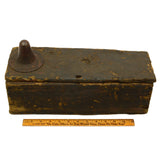 Antique HOMEMADE OIL CAN TOOL BOX Crude & Unusual IRON NIPPLE-TOP Old Red Paint!