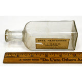 Antique MEDICINE BOTTLE "HARTSHORN" by PHARMACIST J.J. KARCH Lebanon, PA. Rare!!