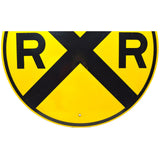 Vintage RR CROSSING Huge 36" RAILROAD ROAD SIGN Black on Yellow "PENNDOT 740-76"