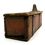 Antique HOMEMADE OIL CAN TOOL BOX Crude & Unusual IRON NIPPLE-TOP Old Red Paint!