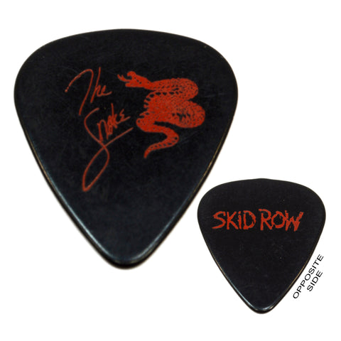 Original SKID ROW "THE SNAKE" TOUR GUITAR PICK Dark Red on Black c.1990's SCARCE