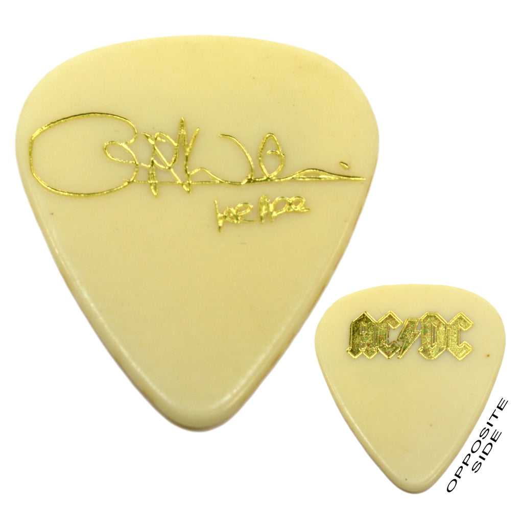 Original AC/DC TOUR GUITAR PICK Off-White & Gold CLIFF WILLIAMS Razor ...