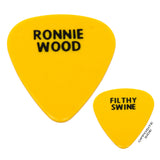 Rare! ROLLING STONES GUITAR PICK The Voodoo Lounge "RONNIE WOOD, FILTHY SWINE"