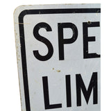 Vintage DOUBLE-SIDED ROAD SIGN 24x30" Construction "DETOUR" & "SPEED LIMIT 25"