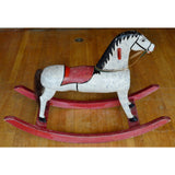 Antique LARGE WOODEN ROCKING HORSE Kid/Child Size 41x15x28 HOMEMADE Hand-Carved