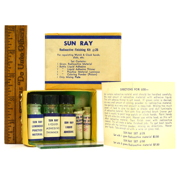 Vintage "SUN RAY RADIOACTIVE FINISHING KIT #25" for Watch/Clock Hands by VIGOR