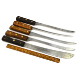 Vintage KITCHEN-CHEF-BUTCHER KNIFE Lot of 5 Knives + SHARPENING
