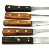 Vintage KITCHEN-CHEF-BUTCHER KNIFE Lot of 5 Knives + SHARPENING STONE! 1-Henkel