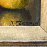 Original STILL LIFE OIL PAINTING on 8x10 Canvas SIGNED "J CORDAIN" (Jean) FRAMED