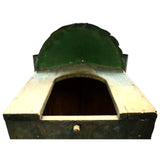 Vintage HOMEMADE DOG HOUSE Wood w/ TIN ROOF! Superb OLD GREEN PAINT & PATINA!!