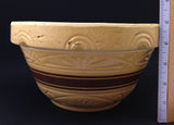 RRP #305 Mixing Bowl, Roseville, OH Yellow with Brown Stripes, Vintage