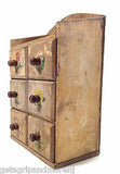 Wood 6 Drawer Handpainted Wall Shelf Sewing Organizer Trinket Junk Apothocary