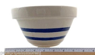 Robinson Ransbottom RRP Pottery Mixing Bowl  8"  Blue & White   Roseville OH