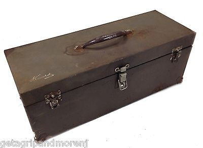 KENNEDY KITS Metal Tool Box - Vintage Antique Fishing Box Hobby