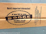 1954 Dodge Slide Film Program Ross Roy, Inc Advertising!! NIB!!