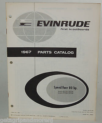 1967 EVINRUDE Parts Catalog Speedifour 80 hp. 80752R 80753R 80752M 80753M