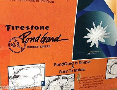 10 x 10 Firestone .045 mil EPDM Flexible Fish Pond Liner for Water Features!!