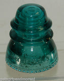 Hemingray 42 Insulator Antique Blue Green Glass Made in U.S.A.