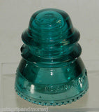 Hemingray 42 Insulator Antique Blue Green Glass Made in U.S.A.