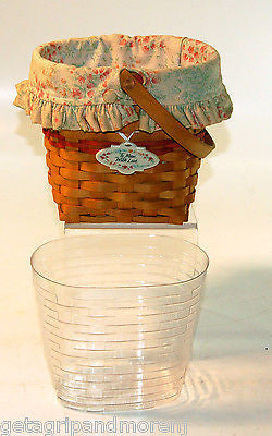 Longaberger 2001 Mother's Day Vintage Blossoms Basket w/ Insert LOOKS GREAT!!!!