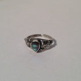 Sterling Silver Cute Fire Opal Tear Drop Ring Size 3.5