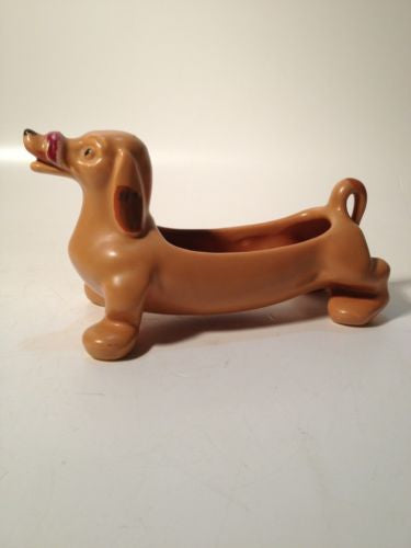 Weller pottery dachshund planter marked on belly