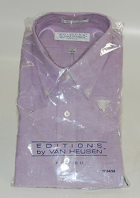 Dress Shirt Editions by Van Heusen Men 17 34/35 Purple !!NEW!!