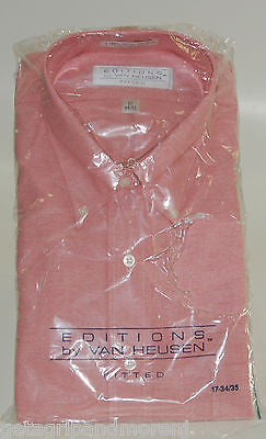 17 34 35 dress shirt Stafford Dress Shirt Men 17 34-35 Classic Fit Long Sleeve Button Up Solid Orange