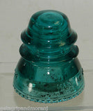 Hemingray 42 Insulator Antique Blue Green Glass Made in U.S.A.