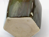 Weller Marbleized Vase  - Hexagon Shape, Brown and Green - Vintage and Rare!