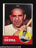 1963 Topps Yogi Berra #340 Baseball Card Yankees Hall of Fame