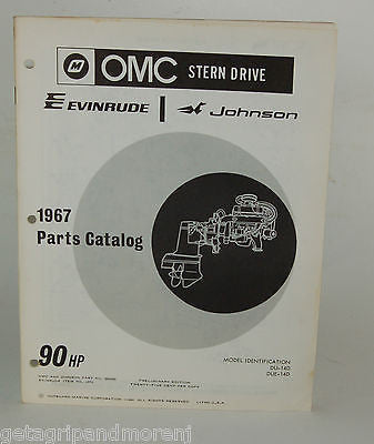 1967 EVINRUDE Parts Catalog 90 HP OMC Stern Drive