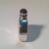 Sterling Silver Mexican 925 Round  Pattern Perfume Bottle Purple