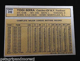 1963 Topps Yogi Berra #340 Baseball Card Yankees Hall of Fame