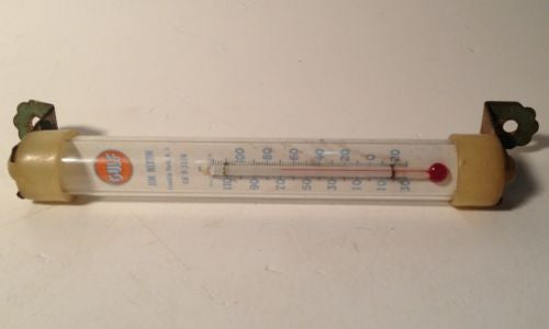 Gulf Oil Thermometer - With Hooks To Mount On Wall