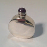 Sterling Silver Mexican 925 Round  Pattern Perfume Bottle Purple