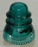 Hemingray 42 Insulator Antique Blue Green Glass Made in U.S.A.