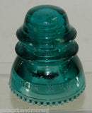 Hemingray 42 Insulator Antique Blue Green Glass Made in U.S.A.