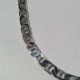 Sterling Silver Real Classic Flat Mariner Link Men Anchor Chain