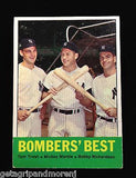 Bomber's Best 1963 Topps # 172 Tommy Tresh, Mickey Mantle, Bobby Richardson